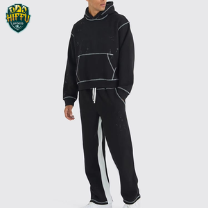 Conjunto Deportivo de Alta Calidad para Hombre, Ropa Casual de Invierno, Hecho a Medida, 100% Algodón, Corte Regular, Cuello con Capucha, Diseño Liso - Product Image 1