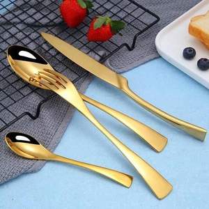 Juego de cubiertos de metal con asas cómodas y bordes lisos adecuados para niños mayores y adultos en casa - Product Image 6