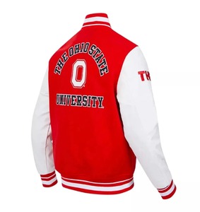 Chaqueta Universitaria Clásica de Lana con Mangas de Cuero, Tejido de Alta Calidad, Se Aceptan Pedidos al por Mayor - Product Image 4