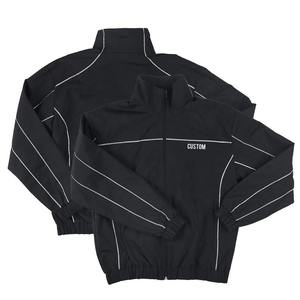 Veste et pantalon de survêtement surdimensionnés en nylon/acrylique respirant, personnalisés, avec fermeture éclair, réfléchissants, imperméables, coupe-vent, streetwear uni - Product Image 2