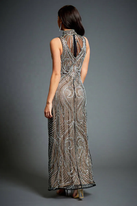 Vestido de Invitada de Boda Blanco Moderno Estilo Años 20, Adornado, Sin Mangas, Cuello Redondo, Largo hasta el Suelo, Ecológico, Talla Grande - Product Image 2