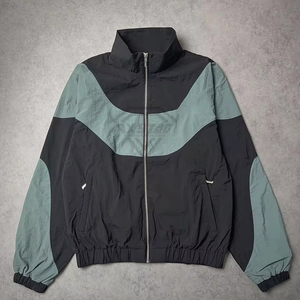 OEM 100% Nylon Windbreaker 2 piezas Streetwear para los hombres con capucha Color Block Jacket & Jogger Set Winter Windbreaker Chándal - Product Image 5