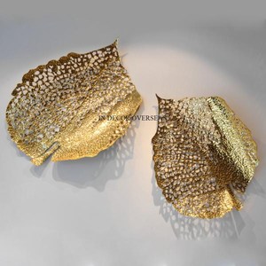 Latón Acabado antiguo Metal de primera calidad Hecho Hojas únicas Diseñador Pared Artes decorativas Suministros DE LA India al precio más bajo - Product Image 6