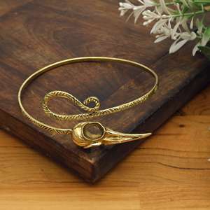 Brazalete Ajustable con Calavera de Pájaro Dorado, Brazalete Bohemio, Joyería Gótica, Brazalete Minimalista, Regalo para Mujer - Product Image 5