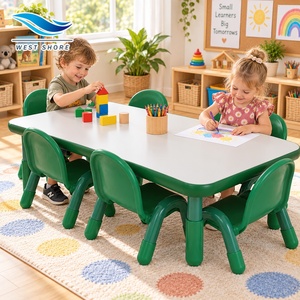 Set Tavolo e Sedie Pieghevoli in Legno per Asilo, Arredamento Montessori per Scuola Materna, Kit per Sessioni in Aula - Product Image 1