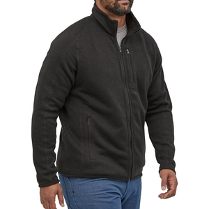 Haute qualité hommes pull polaire sweat 100% polyester recyclé tricoté polaire fermeture éclair veste d'hiver - Product Image 2