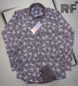 100% coton imprimé Satin chemise à manches longues enfants conception florale léger extensible haut décontracté pour les fêtes de garçons - Product Image 4