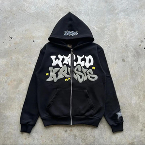 Nuevas llegadas Sudadera con capucha con cremallera completa Streetwear Sudadera con cremallera Sudadera con capucha Unisex Patrón sólido Hip Hop Ropa de abrigo informal - Product Image 1