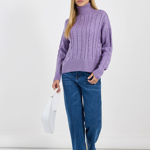 Sweat-shirt surdimensionné en molleton de coton pour femme, col rond, hiver, avec logo personnalisé sur le devant - Product Image 6