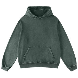 Automne décontracté unisexe pour classique imprimé LOGO lavage à l'acide à capuche High Street Sports pull lâche coton mélangé - Product Image 1