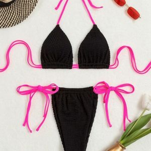 เซ็ตบิกินี่2ชิ้นสีพื้นเซ็กซี่ชุดบิกินี่สำหรับผู้หญิงดีไซน์โดดเด่นโลโก้ออกแบบได้ตามต้องการไซส์ใหญ่พิเศษ - Product Image 3