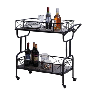 Chariot Rectangle Design tendance décoratif Chariot à boissons Chariot de bar en métal de la plus haute qualité Design moderne et trois étagères - Product Image 3
