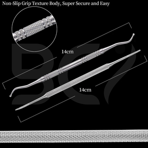 2 Pieces <b>Nail</b> File and Lifter With Storage <b>Case</b>, Stainless Steel Double Sided Grade <b>Nail</b> Cleaner Tool Cuticle Pushers - Product Image 2