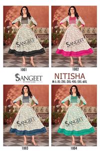 ชุดยาวพิมพ์ลายเคอร์ติสสีทองสไตล์อินเดียสำหรับผู้หญิงชุดราตรียาวสไตล์อินเดียพร้อมชุดเดรสขนาดใหญ่พิเศษมีให้เลือก - Product Image 6