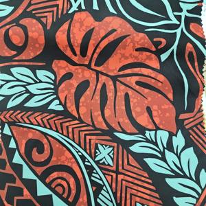 Nouveau design brillant et beau imprimé polynésien sur tissu polyester 58 pouces de largeur dans 5 coloris prêt à l'expédition - Product Image 3