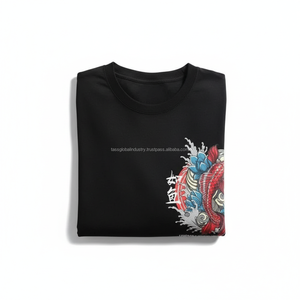 Camisetas de Verano para Hombre con Logotipo Personalizado OEM, 100% Algodón Satinado, Hombros Caídos, Ropa Urbana al por Mayor - Product Image 4