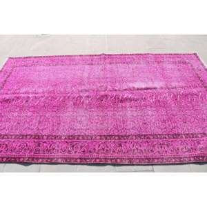 Alfombra Turca Grande de 5.2x9 pies, Alfombra Vintage con Diseño Floral Rosa - Product Image 3