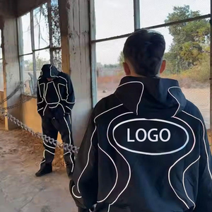 Chaqueta Cortavientos de Poliéster Transpirable para Hombre, Diseño Personalizado OEM, Ropa de Calle de Invierno, Ligera, con Capucha Reflectante 3M - Product Image 3