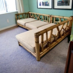 โซฟาไม้ไผ่ทำมือพร้อมโต๊ะเฟอร์นิเจอร์โซฟาในสวนทำด้วยมือแบบพรีเมียมพร้อมเบาะชุดโซฟาไม้ไผ่กลางแจ้ง - Product Image 4