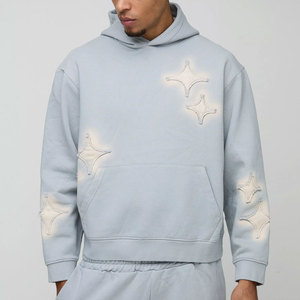 Streetwear Sweat à capuche vierge en molleton lourd en coton mélangé Vintage Double couche personnalisé pour les hommes de marque Distressed Hoodie - Product Image 1