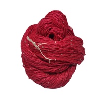 Fil de Soie Métallique 100% Pure Naturelle Brute Anti-Bactérienne Écologique Teint en Cône Perlé pour Tissage, Tricotage Manuel et Broderie