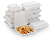 Boîte à bento jetable écologique de haute qualité 2025 en bagasse pour plats à emporter, conteneur alimentaire rapide type coquille Shrekha Creations