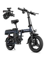 Bicicleta Eléctrica Plegable Mini sin Escobillas T14 48V 10Ah con Batería Oculta, Motor de Cubo Trasero de 250W 30Nm y Neumático Ancho