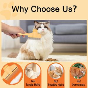 Peine Autolimpiante para Perros y Gatos, Dientes de Acero Inoxidable, Botón de Liberación Fácil, Eliminación Segura del Pelo de Mascotas, Aseo, Desenredado - Product Image 5