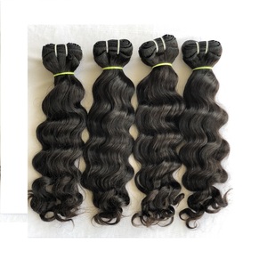 Venta al por mayor 100% Cutícula Alineada Camboya Templo Indio Virgen 16 ''Paquetes de cabello ondulado de cuerpo suelto Extensiones de cabello humano individual - Product Image 1