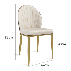 Sillas de Comedor de Diseño Contemporáneo con Tapicería de Cuero Sintético y Estructura de Aluminio - Muebles para el Hogar - Product Image 6