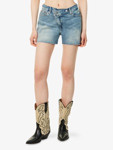 กางเกงขาสั้นผ้ายีนส์เอวกลางสำหรับผู้หญิงกางเกงขาสั้นเอวต่ำแบบสั่งตัดสำหรับฤดูร้อน - Product Image 4