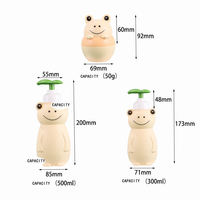 Botella de Plástico PE con Forma de Oso de Dibujos Animados Personalizada, para Champú/Gel de Baño para Niños, con Bomba Dosificadora, Estampado en Caliente Unalilia, Venta Caliente