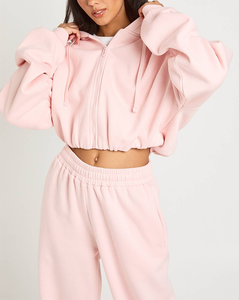 Conjunto Deportivo Ligero para Toda Temporada, Conjunto de Joggers para Niñas, Top Corto con Cierre, Felpa Técnica, Personalizable, Ecológico, Conjunto de 2 Piezas - Product Image 2