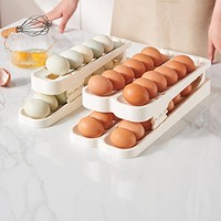 Boîte de rangement pliable pour œufs de réfrigérateur, plateau à œufs roulant, organisateur portable en plastique pour la cuisine
