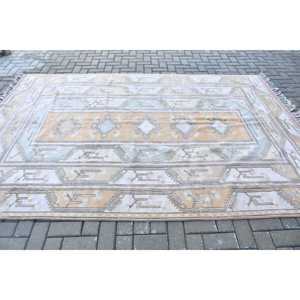 Tapis vintage 6,5x9,6 pieds, grand tapis turc, tapis en laine beige à pois - Product Image 3