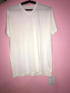 Camiseta Formal con cuello en V para hombre, 100% algodón y fibra de bambú, manga corta, 180 gramos, peso de la tela, método de tejido no tejido - Product Image 5