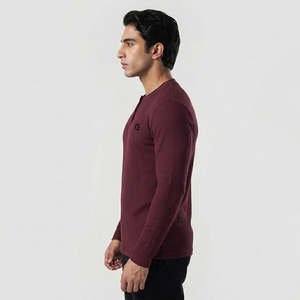 <b>Cloud</b> Slim Fit Casual Maroon Warm Tee Plain Dyed Technique - Product Image 3