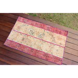 พรมตุรกี 1.9x3.1 ฟุต (59x94 ซม.) สีแดง ลายแบบนามธรรม สไตล์วินเทจ - Product Image 3