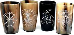 Drinking Horn Glass Cup Handmade Viking Indian Horn Cup for Parties Decorative Agate faizacraft - Product Image 4