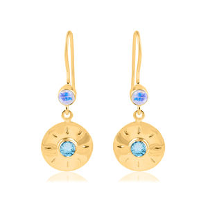 ต่างหูเงินแท้ 925 ต่างหูเงินพลอยซิทรินและเพอริโดต - Product Image 3