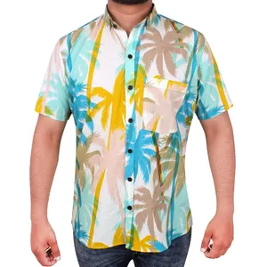 定制夏威夷衬衫沙滩装印花衬衫休闲装男士短袖宽松衬衫批发价