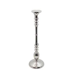 Bougeoir de table en aluminium et verre couleur nickel rugueux bougeoir de pilier en métal de taille standard - Product Image 3