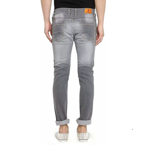 Spandex/algodón cintura media Slim Fit Jeans personalizado moda cremallera Fly bolsillos pierna ancha Casual secado rápido transpirable estiramiento - Product Image 3