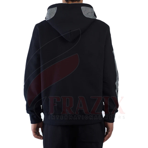 Veste à capuche populaire pour homme, décontractée, automne et hiver, fermeture éclair, en coton, avec patchs - Product Image 2