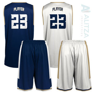 Ensemble de maillots de basket-ball personnalisés, respirants, antibactériens, à séchage rapide, en polyester, réversibles, taille plus, pour hommes/femmes, équipes adultes - Product Image 2