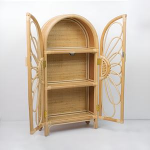 Grandes armoires pour enfants commode en osier pour chambre d'enfant organisateur et décoration armoire florale en bois de rotin - Product Image 3