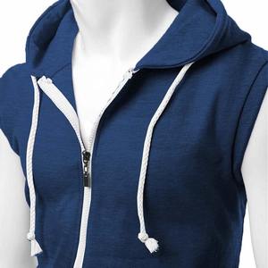 Venta al por mayor de hombres de algodón gimnasio chaleco logotipo personalizado sin mangas entrenamiento ropa deportiva otoño correr sudaderas con capucha con diseño muscular - Product Image 6