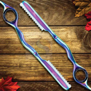 Rasoir droit en acier inoxydable avec logo personnalisé de qualité supérieure, rasoir professionnel pour barbier, rasoir à effiler avec manche en bois - Product Image 5