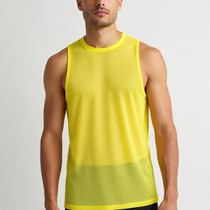 Débardeurs en maille transparente sans manches pour hommes, débardeur d'entraînement en maille transparente, musculation, musculation, hauts en maille transparente pour hommes - Product Image 4