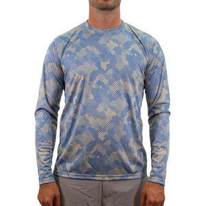 Camo Design Long Sleeve Sublimation Printed UPF 50+ <b>Sun</b> <b>Protection</b> OEM Custom Polyester Material Men's <b>Clothing</b> Fishing Shirts - Product Image 1